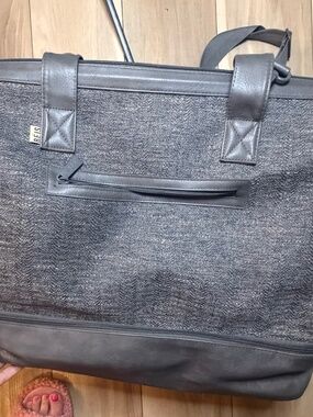 BÉIS The Weekender Large Gray Woven Travel Duffel Bag
